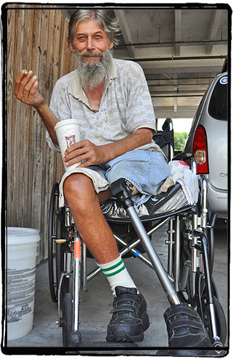 Johnny walked his first 15 steps with his new leg the day before a student took this photo.