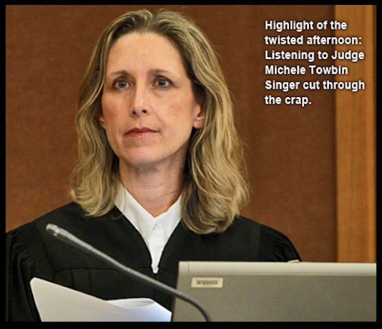 Judge Michele Towbin listens to SPJ's case.